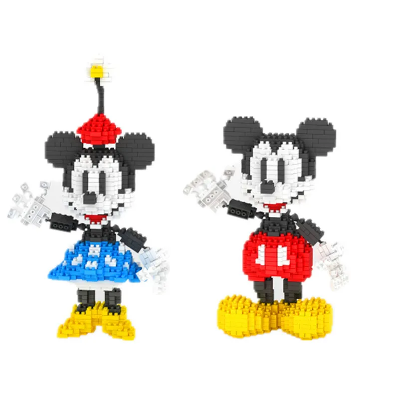 Disney Cute Cartoon Anime Mickey Minnie Diy Mini Building Blocks Bricks Action Figures Model Kids Toys Juguetes Gifts | Игрушки и хобби