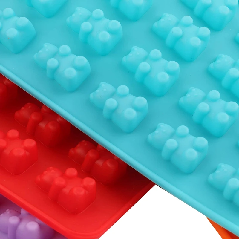 50 полостей красочные силиконовые Медвежонок Gummy конфеты плесень с 6 капельницей