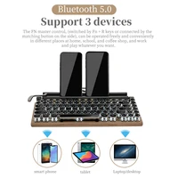 Retro Mechanical Keyboard Dot Typewriter Wireless Bluetooth Keyboards 83keys Blue Switch Computer Keyboards For Laptop