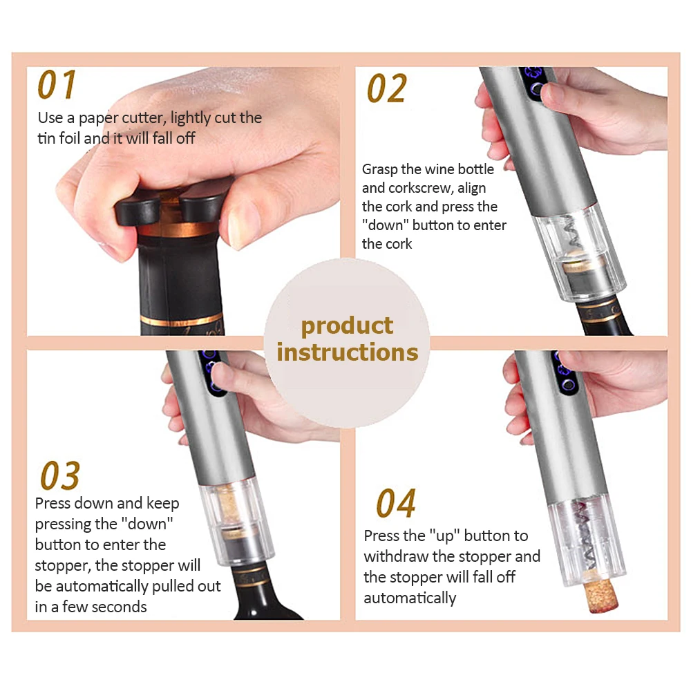

Automatic Bottle Opener Red Wine Foil Cutter Electric Red Wine Openers Jar Opener Kitchen Accessories Gadgets Bottle Corkscrew