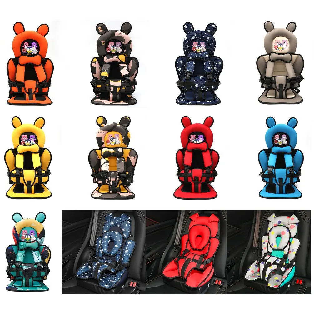 

9 Colors Portable Cartoon Baby Safety Seat Infants For 6 Months To 12 Years Comfortable Car Child Adjustable Stroller Seat Pad