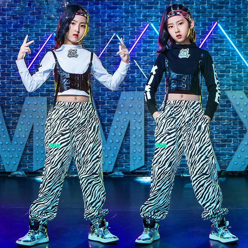 

Girls Jazz Dance Costumes Fashion Black Vest Hiphop Suit Street Dance Wear Modern Dance Hip Hop Clothes Stage Costumes DQS6476