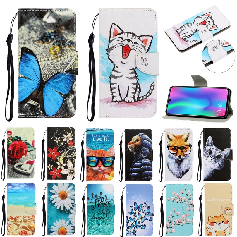 Противоударный чехол бумажник из искусственной кожи с подставкой для Huawei P30 Lite P