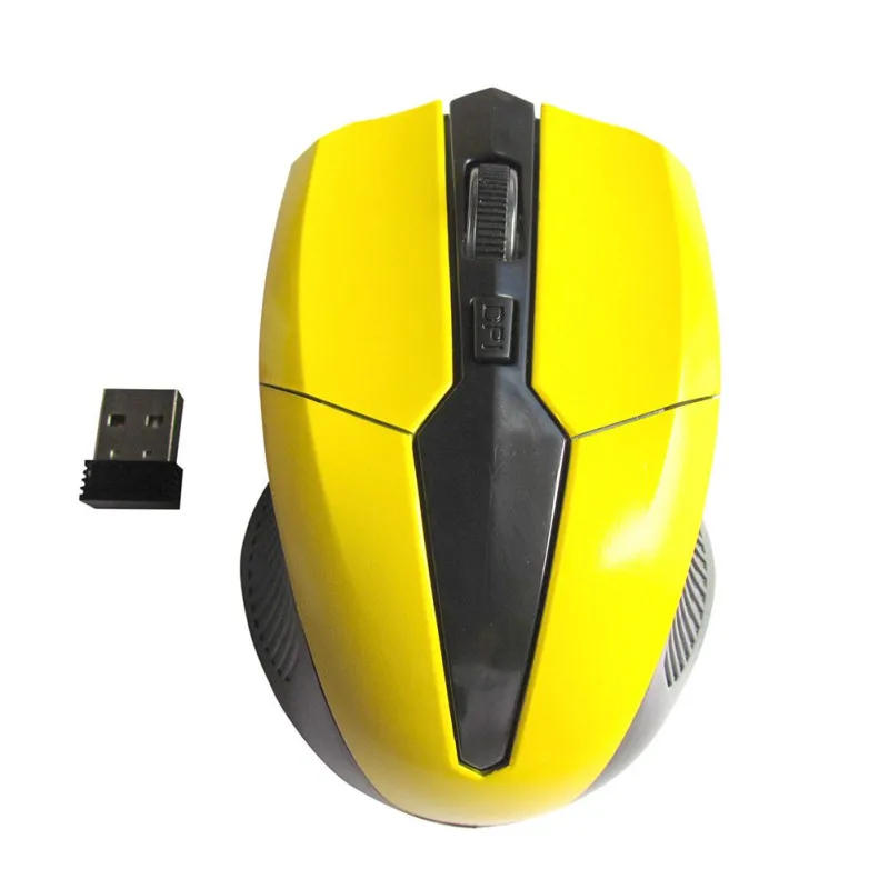 Yellow 2 2,4 ГГц Беспроводная оптическая мышь USB интерфейс ПК ноутбук новое качество высокая скорость сглаживания данных - Цвет: Yellow 2