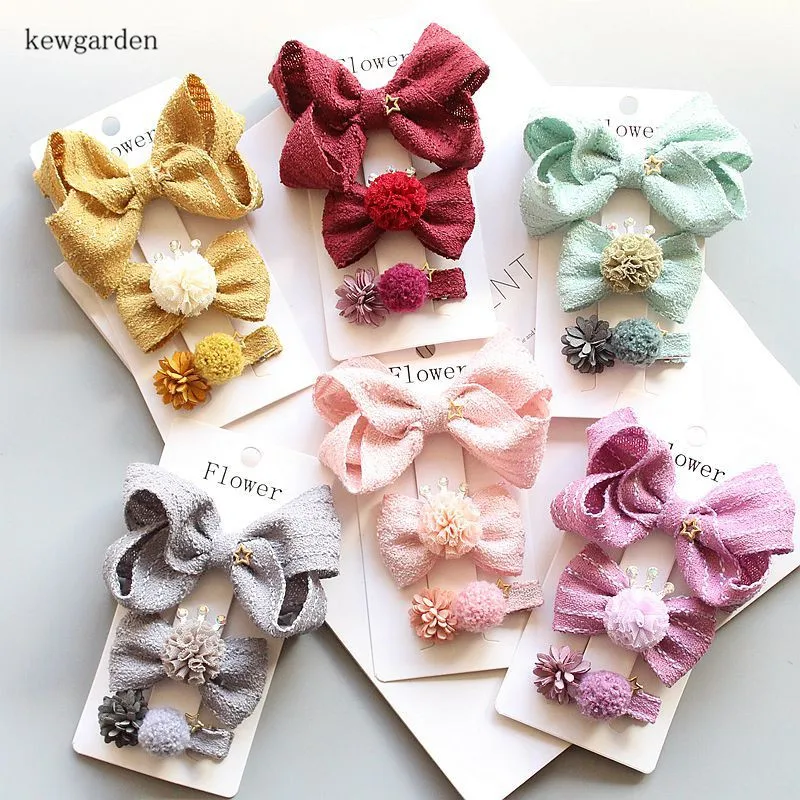 

Kewgarden Cute Baby Girls Hair Accessories Sets Barrettes Ribbon Bowknot Hairpins Hairclips BB Clips Headwear 3 Pcs 2 Sets / Lot