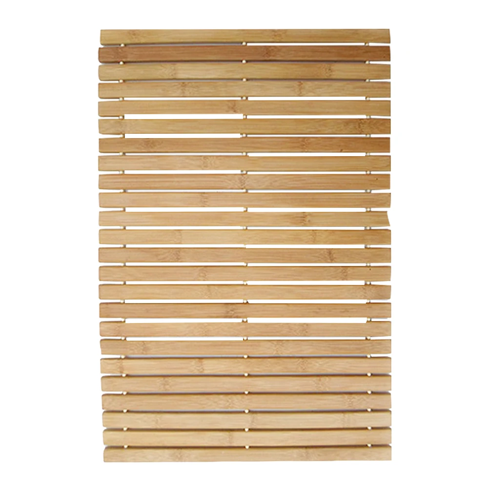 Деревянный бамбуковый коврик для душа с полосками нескользящий ванной комнаты