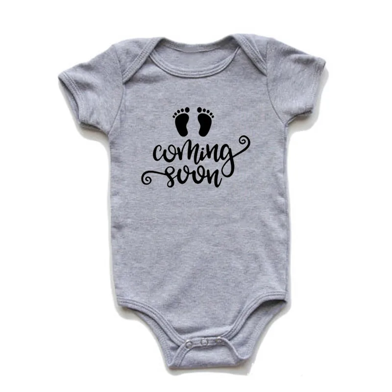 Боди для новорожденных с надписью Coming Soon хлопковый боди короткими рукавами