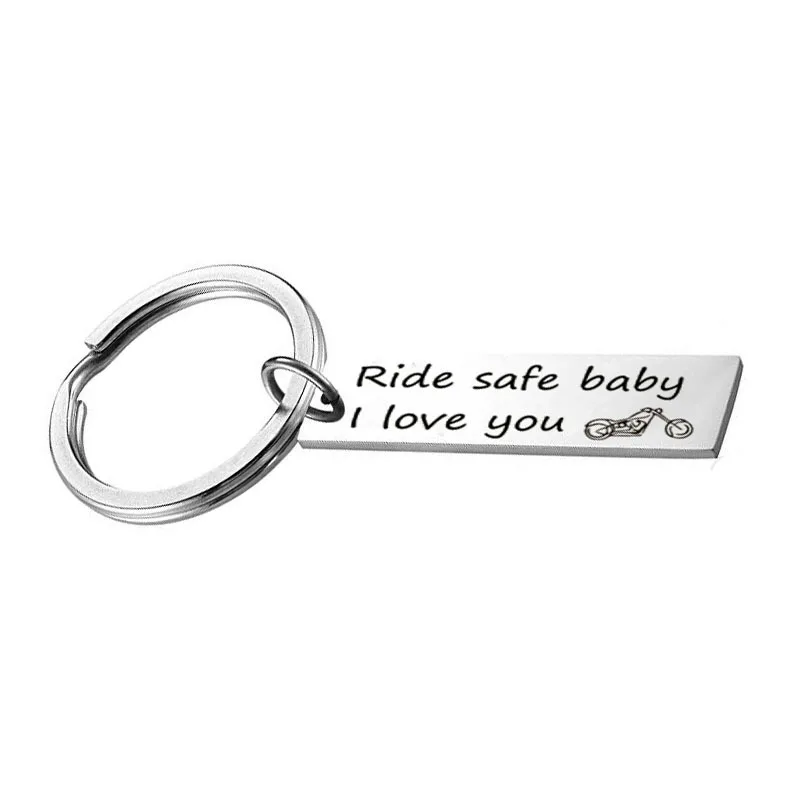 

12PC Ride Safe Baby I Love You Bicycle Keyring Stainless Steel Charm Pendant Keychain Women Girlfriend Valentine's Day Gifts Hot