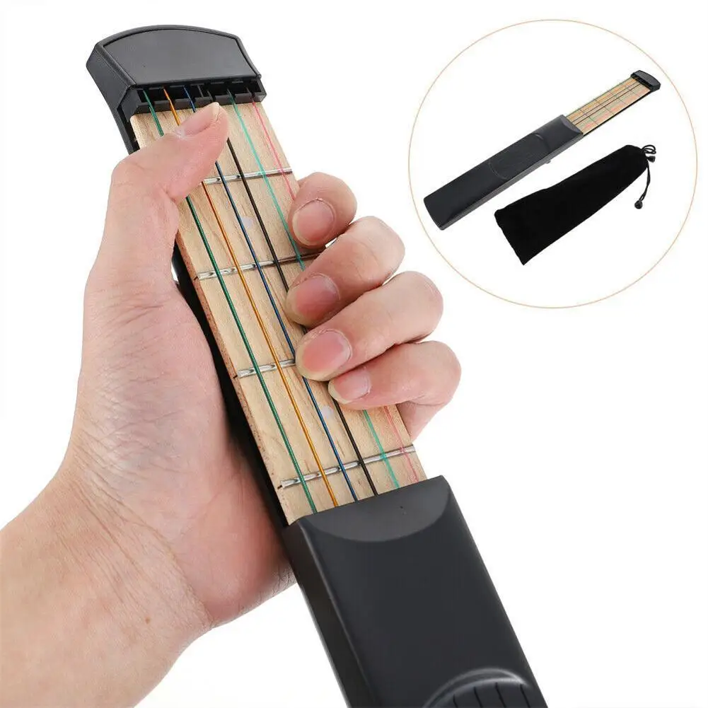 Аксессуары для гитары карманная гитара с 6 ладами начинающих тренажер |