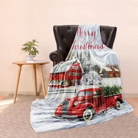 christmas blanket antistatic goods for new year flannel sofa hairy polar snow peak throw and childrens bedroom pumpkin home