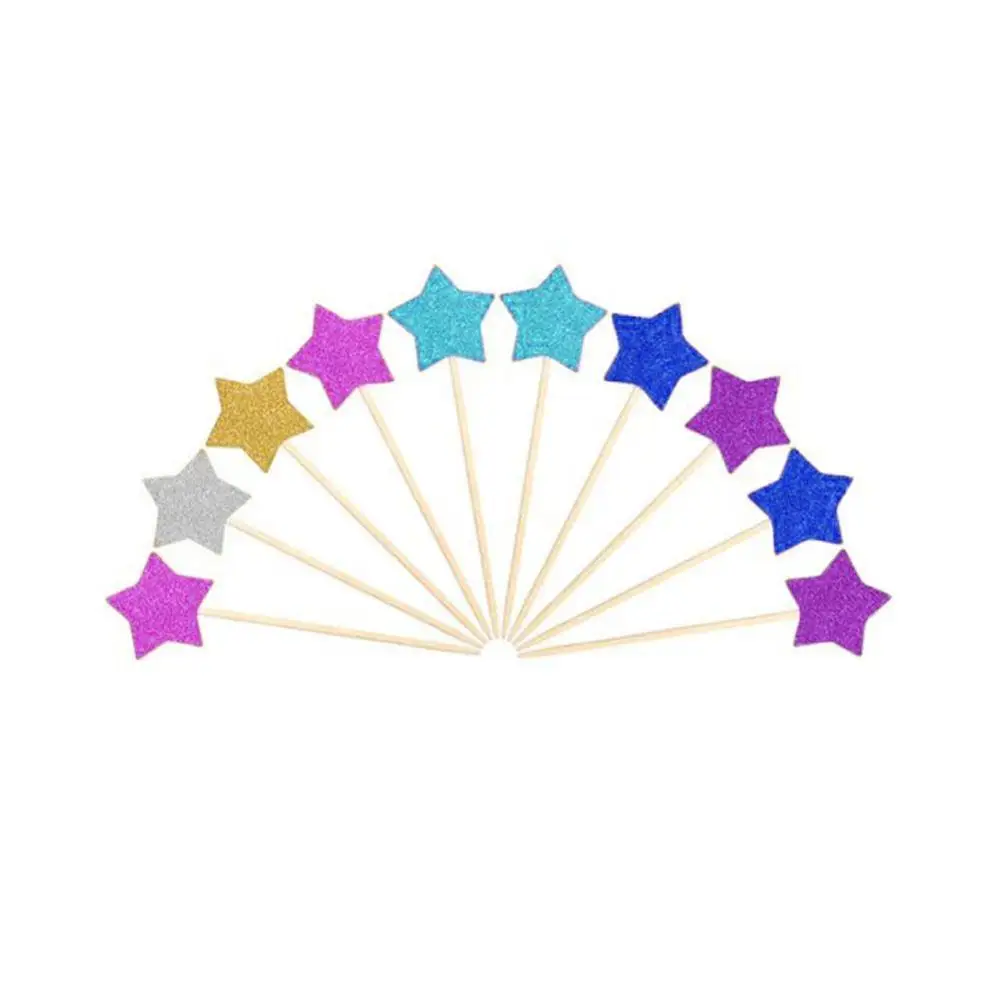 10 шт. блестящие звезды для выпечки тортов топперы кексов украшения разных