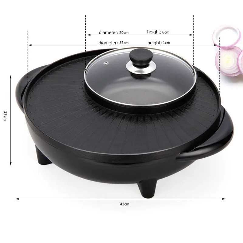 electric baking pan hot pot non stick temperature controlled aluminum alloy for kitchen camping frying pan гриль эл