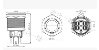 

1pc PX25A-P11Z-DD Momentary Latching Push Button Switch 25mm LED Lighted Power Push Button