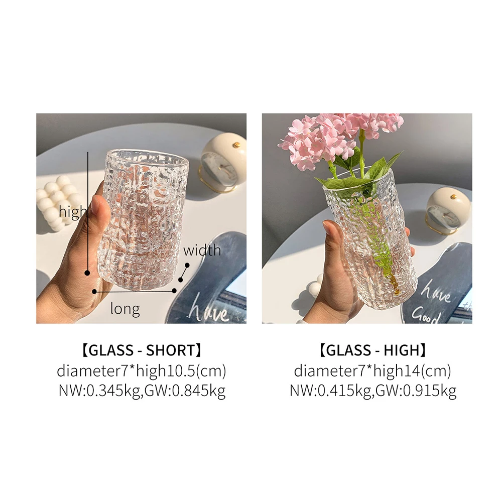 

Creative Glass Organizer for Cosmetic Modern Home Decoration Storage Container Glass Vase Bedroom Decor Desk Organizer The Glass