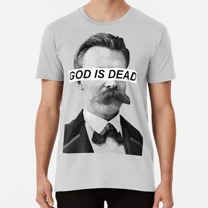 Серый God Is Dead t shirt god is dead friedrich nietzsche nihilist nihilism экзистенциальный экзистенциалист - Цвет: Серый