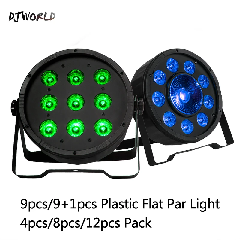 4/8/12 шт. 9x12 Вт RGBW 4 в 1 плоский светодиод 9x10 + 1x30 RGB 3 профессиональное освещение для