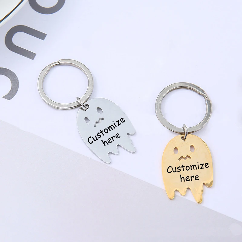 Новый стиль DIY Нержавеющая сталь изготовленный на заказ брелок с призраком
