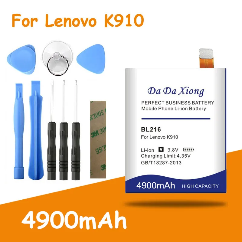 Бесплатная доставка 4900 мАч BL216 аккумулятор для Lenovo VIBE Z K910 K6 X910 K910e BL 216 bl216 запасная