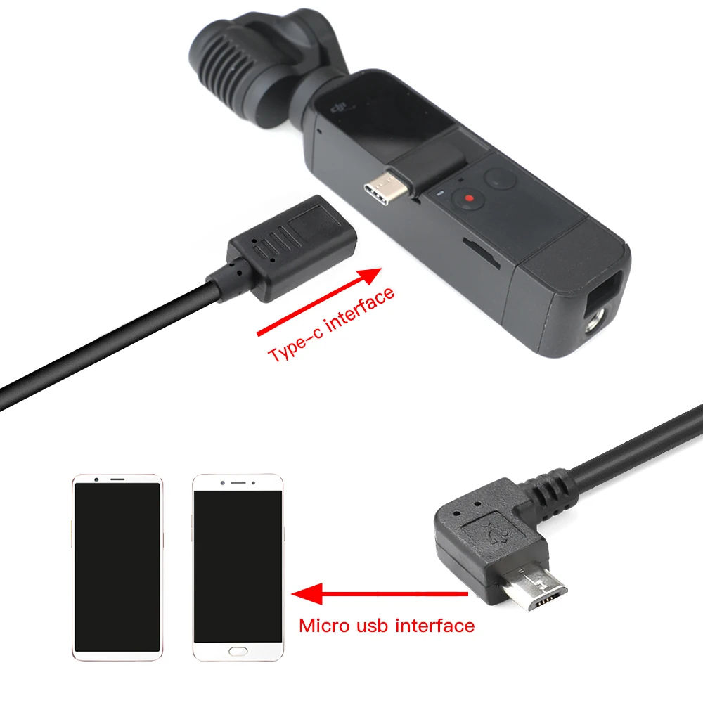 100 см Удлинительный кабель Type c IOS Micro USB для DJI Osmo Pocket /Pocket 2 Gimbal Accessories Data Line