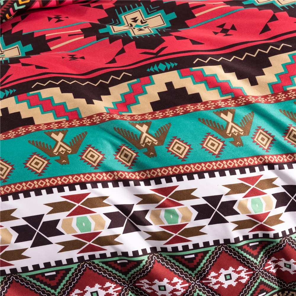 Комплект постельного белья красный в богемном стиле | Дом и сад