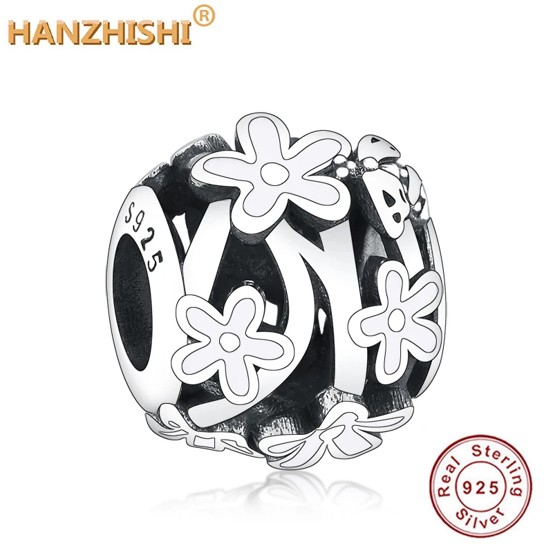 

Fit Original Pandora Charm Bracelet 100% 925 Sterling Silver Bee Flower Bead 2020 Spring Jewelry Making For Women Berloque
