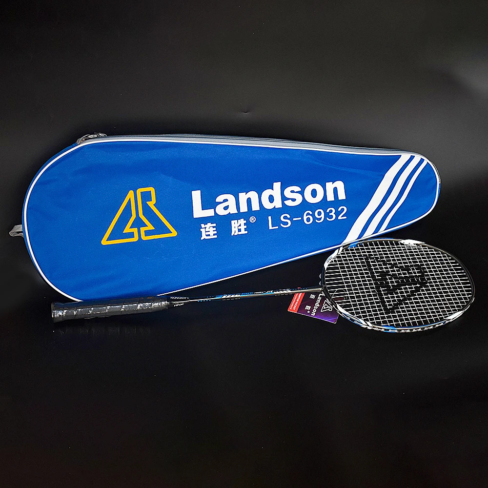 Landson One высокоэластичная прочная углеродная черная ракетка для бадминтона