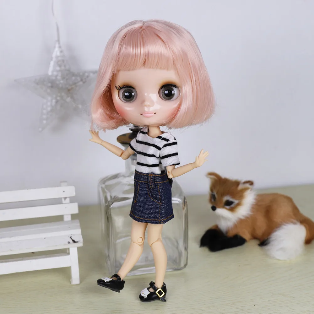 Кукла Middie Blyth серии No.BL2352 розовые волосы с челкой прозрачное лицо Neo 1/8 BJD|Куклы| |