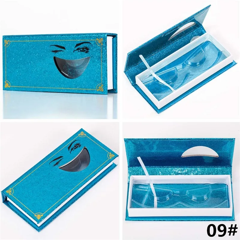 9 Custom Eyelashes Packing Boxes Gift box Lashes Package Customize Storage Cases Makeup Cosmetic Case Mink False Eyelash 1Pcs - Цвет: 9