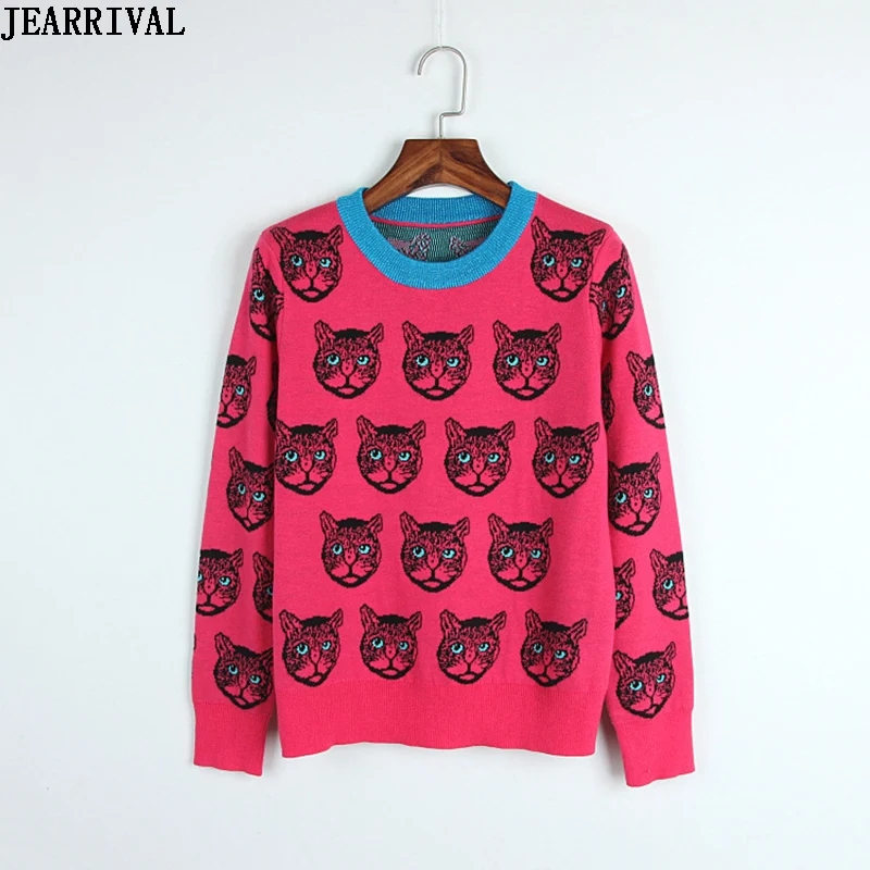 Осенне-зимний вязаный свитер 2019 Женские Жаккардовые с длинным рукавом