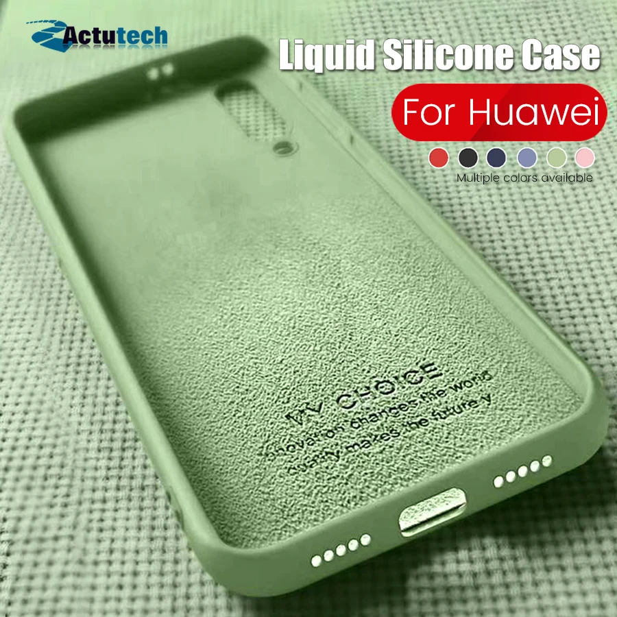 

for huawei p20 p30 pro lite case liquid silicone soft case on honor view 20 10 9 lite play 10i 9i 8x 8a 8s v20 v10 cover capas