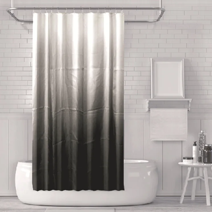 

Gradient color polyester shower room partition curtain home hotel waterproof shower curtain Green purple gray