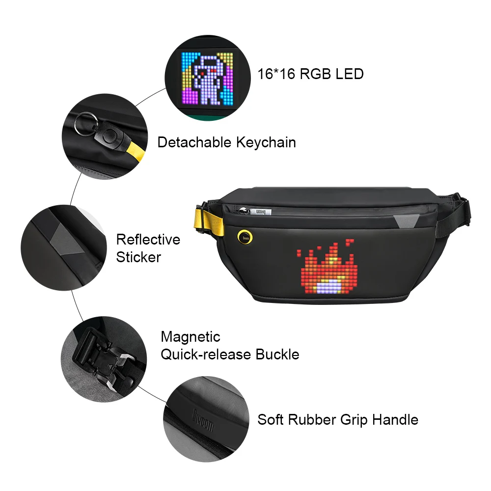 Сумка слинг Divoom настраиваемая модный дизайн пикселя для занятий спортом на