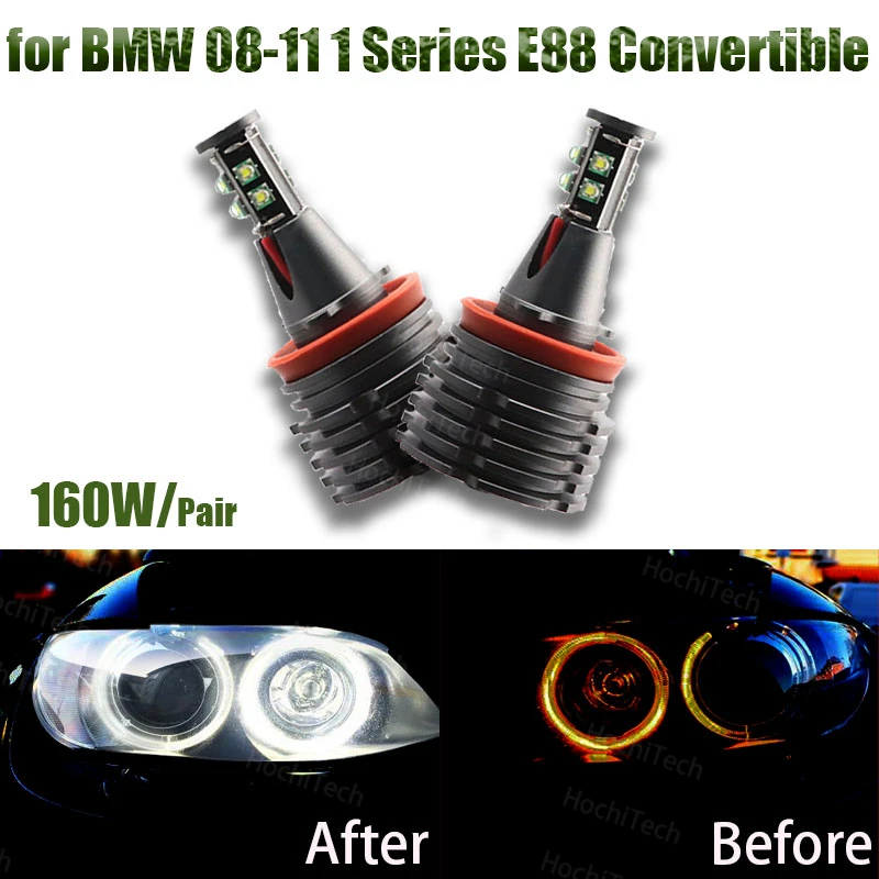 

Angel Eyes for BMW 2008-2011 1 Series E88 Convertible 160W 6500K White H8 LED Angel Eyes Ring Marker Bulbs