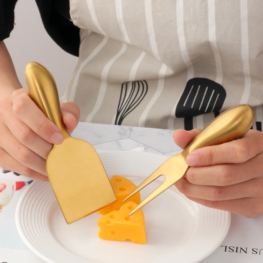 Набор золотых серверов для сыра 4 шт./компл. столовые приборы из нержавеющей стали