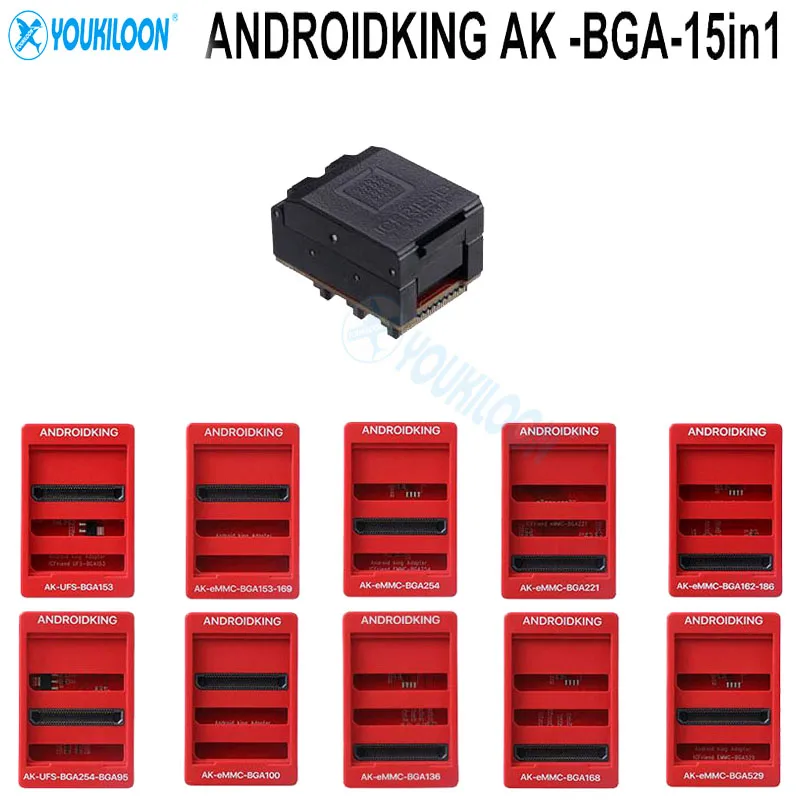 Новый оригинальный адаптер Moorc ICFRIEND AK-BGA eMMC 15 в 1 + AK1 2 3 4 5 для телефона Jtag Plus/UFI/ Medusa Pro