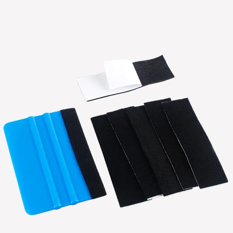 

50pcs Black Cloth 10x3cm 10x5cm Fabric Replaceable Felt With Self Adhesive Glue For 3M Squeegee Car Vinyl Film Wrapping Scraper