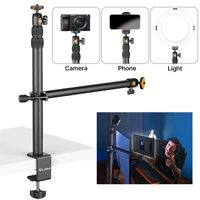 vijim ls02 desk light stand 96cm extendable table clamp mount stand with removable ballhead 14 screw for ring light dslr camera