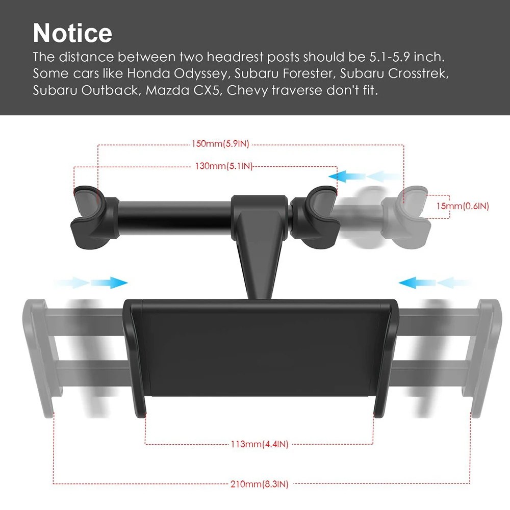 4 11 дюймов Автомобильный держатель для телефона заднее сиденье подголовник