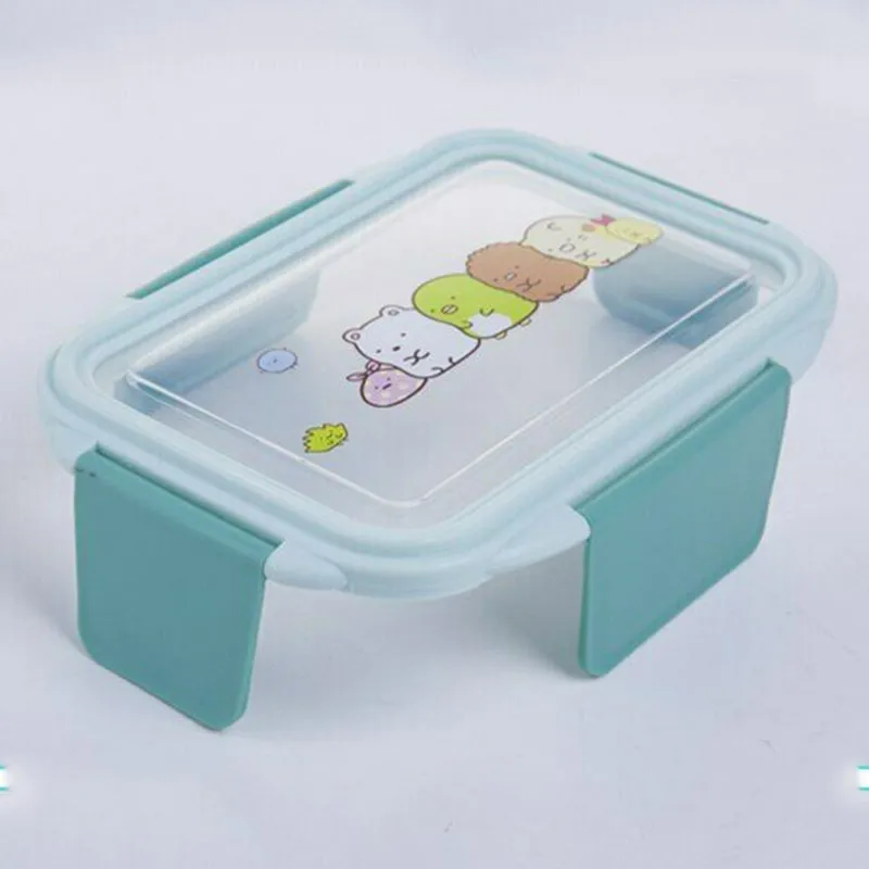 Мультяшный Ланч бокс для микроволновой печи двухслойная миска из нержавеющей стали с отделениями