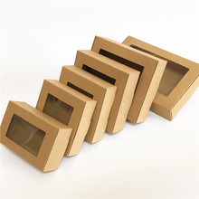 Jabón Caja de regalo de papel kraft en blanco con ventana...