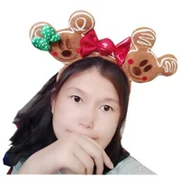 2019 New DISNEY Minnie Ear Headband Mickey And Minnie Gingerbread PARTY COSTUME Cosplay Plush Adult/Kids Headband Christmas Gift