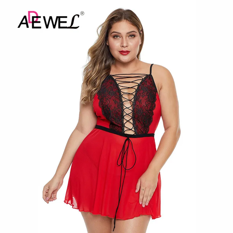Женское нижнее белье на шнуровке ADEWEL красное Бандажное размера плюс с открытой