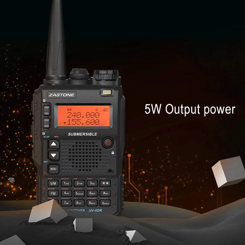 Рация Zastone UV-8DR VHF/UHF 136-174 МГц 240-260 400-520 трехдиапазонная 128 CH UV8DR двухсторонняя