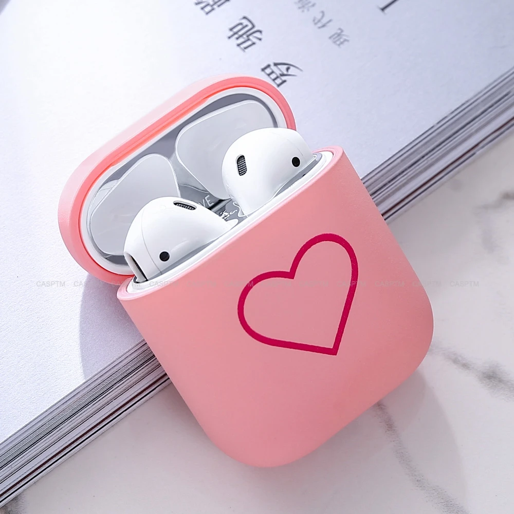 Матовый чехол для наушников Airpods 1 2 жесткий ударопрочный из поликарбоната с