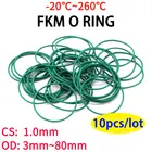 10 шт. CS 1 мм OD 3  80 мм зеленый FKM флюоровое резиновое уплотнительное кольцо уплотнительная прокладка изоляционное масло устойчивое к высоким температурам зеленое