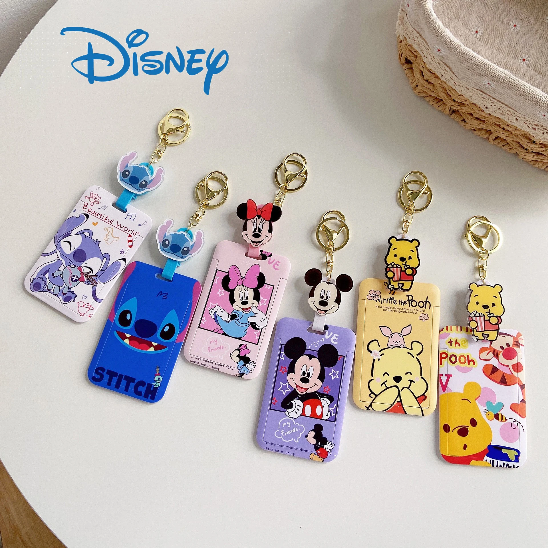 Милый кошелек с Микки-стичем Disney держатель для карт монет брелок ключей ремешок