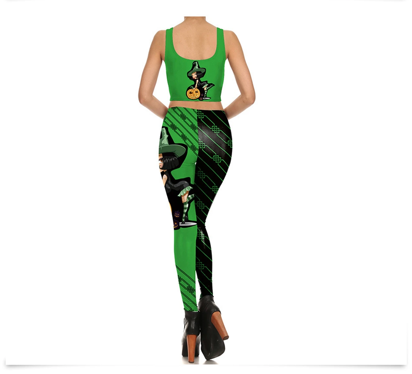 Женские наряды на Хэллоуин без рукавов ведьмы спортивный костюм с тыквой дамы