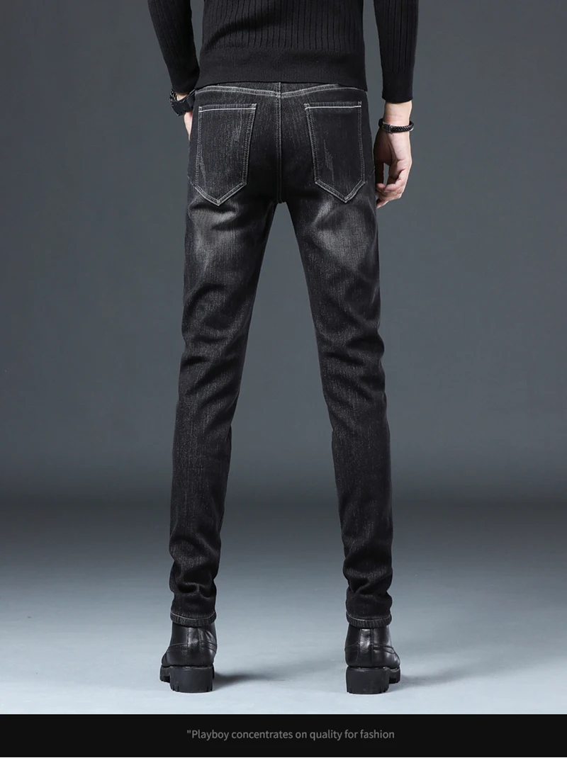 

New Spring Autumn Jeans Trousers Stretch High Quality Casual Fashion Business Pants