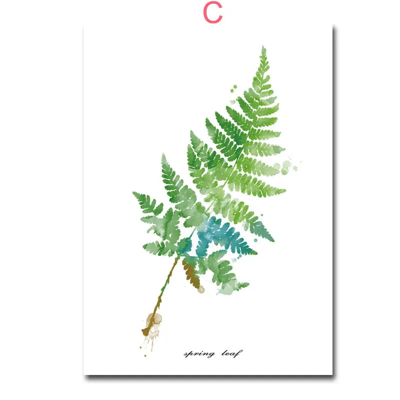 

Watercolor Leaves Wall Art Canvas Painting Green Style Plant Nordic Posters and Prints Decorative Picture Modern Home Decoration