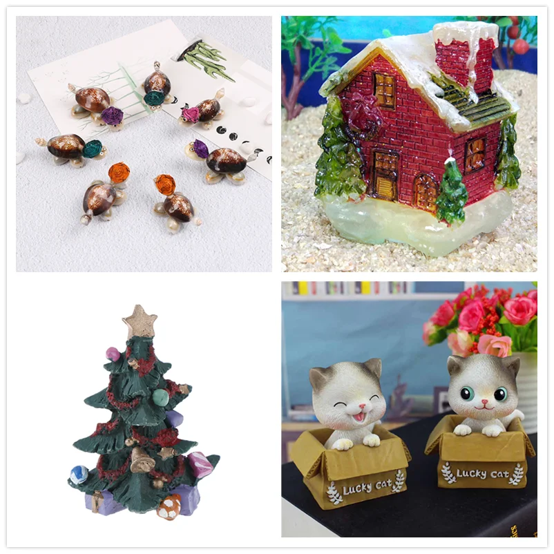 Милые друзья подарки Рождество Смола снег сцена дом волшебный сад Террариум